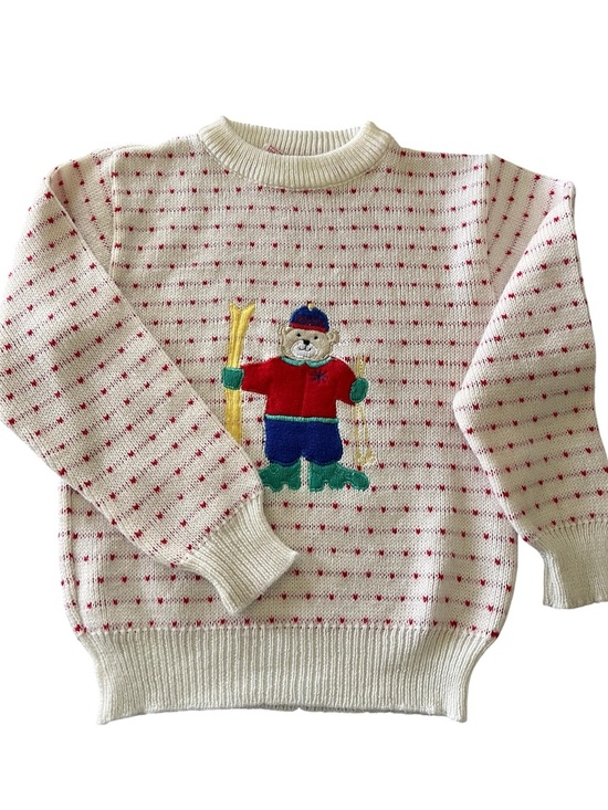 Vintage Other - Vintage Early 90s Teddy Bear Ski Sweater size 7